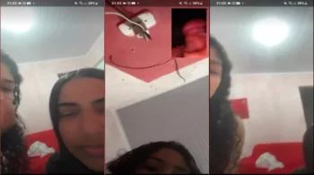 Duas garotas assistindo o bonitão se divertir na transmissão ao vivo!