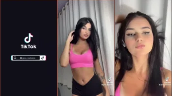 Linda garota do TikTok mostrando seu lado mais ousado online