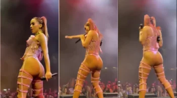 Anitta e suas amigas soltando a dança no show, com a calcinha bem apertada!