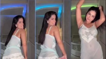 Porno Gab Agazzi, uma delícia de vestido transparente!