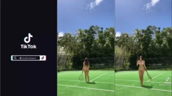 Morena charmosa do TikTok se mostrando enquanto joga um tênis cheio de sensualidade de graça!