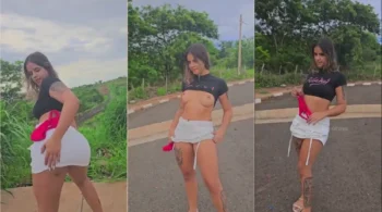 Cinthia Cunhada esbanjando seus decotes nas ruas de Goiânia, Goiás