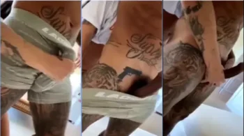 Mirella Mc pegando no paizão do Dinho Alves durante um festinha íntima em casa