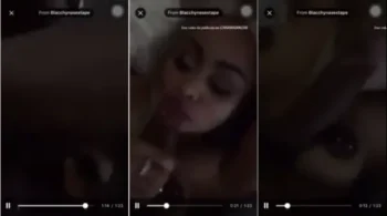 Blac Chyna em um vídeo caseiro, a gata arrasando enquanto faz um boquete na piroca robusta do garoto