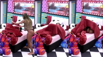 Aline Patriarca deu uma escorregada e acabou mostrando a bucetinha no BBB