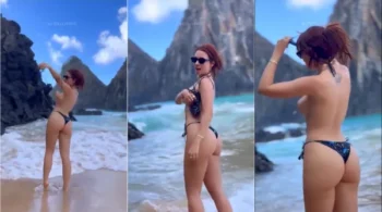 Cibelly Ferreira arrasa na praia exibindo seus peitos de um jeito super sensual