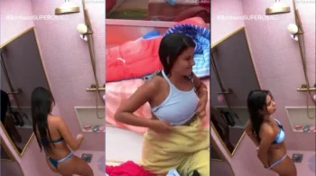 Gabriela Saporito foi registrada peladinha dando aquela amostra no BBB 26