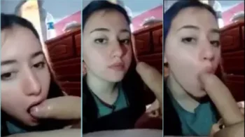 Ninfetinha sapeca pagando um boquete pro coroa no vídeo de família sacana