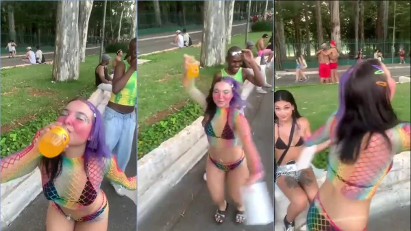 A Belinha tá se jogando na rua com as amigas, toda soltinha!
