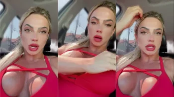 Vazou um vídeo da Debora Gomes exibindo os peitos dentro do carro