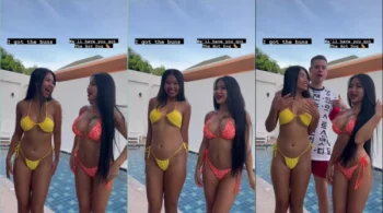 Phatcharin com amiga novinha, toda estilosa de biquíni