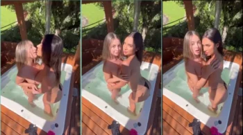 Amanda Leon e sua amiga se enroscando em carinhos
