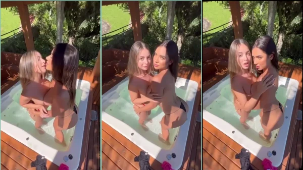 Amanda Leon e sua amiga se enroscando em carinhos