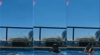 Azzy se mostrando toda linda na piscina