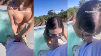 Grazi Mourão foi vista se divertindo na piscina, pessoas a flagraram em momentos bem íntimos!