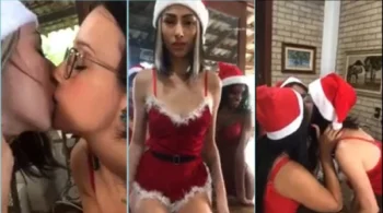 Tainá Vargas trocando uns beijos com as amigas no Natal