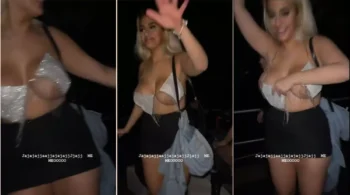 Anto Pane na festa exibindo os peitões maravilhosos