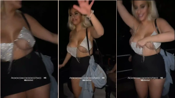 Anto Pane na festa exibindo os peitões maravilhosos