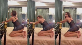 Becca Pires fazendo um vídeo quente, toda linda de babydoll, se jogando na cama!